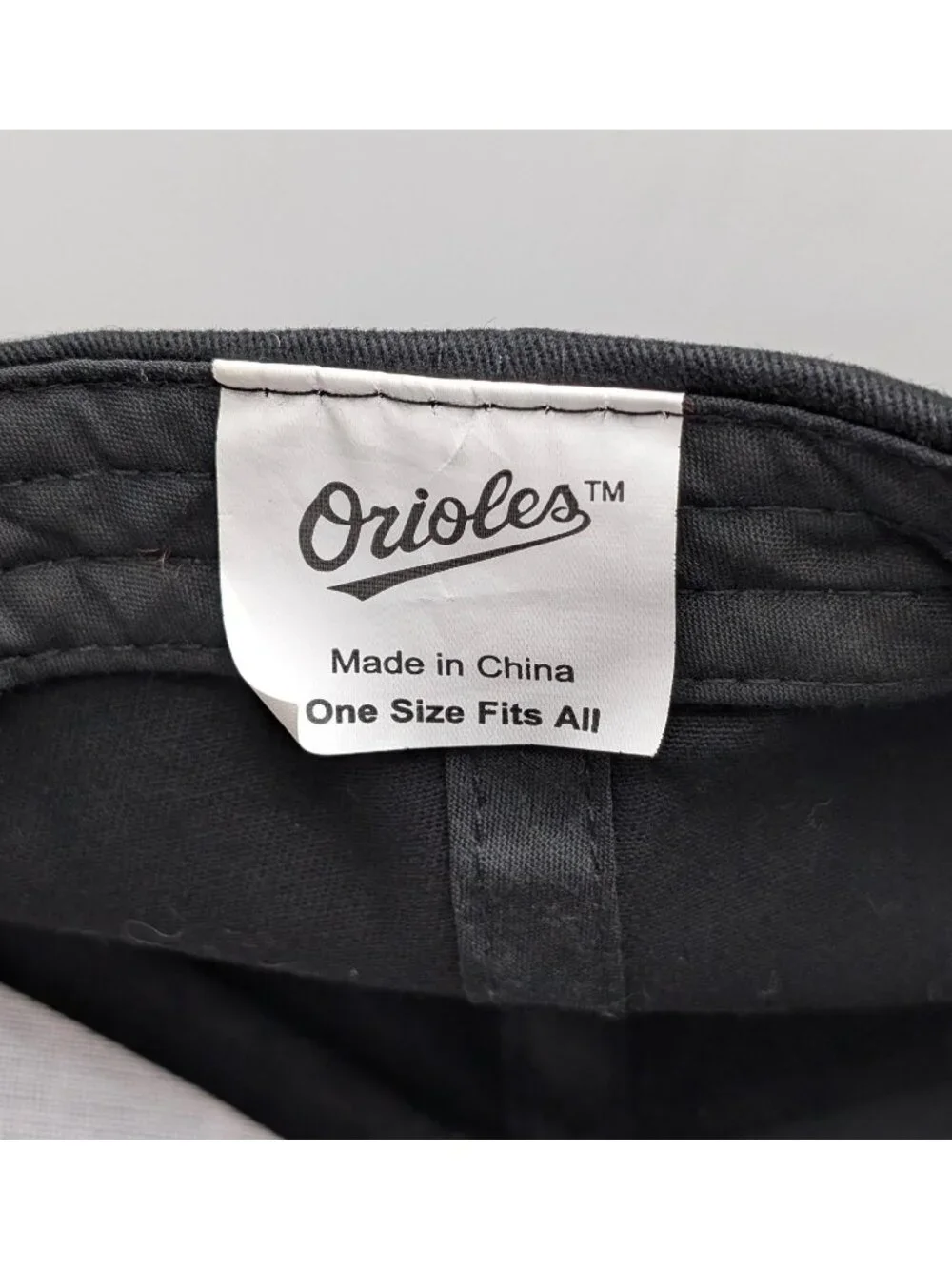 Baltimore Orioles DAP Strap Back Hat MLB Baseball Stadium Promo Cap All Black